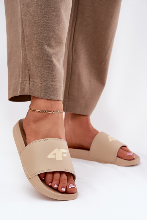 Moteriškos šlepetės 4F 4FRMM00FSLIF010-83S smėlio spalvos