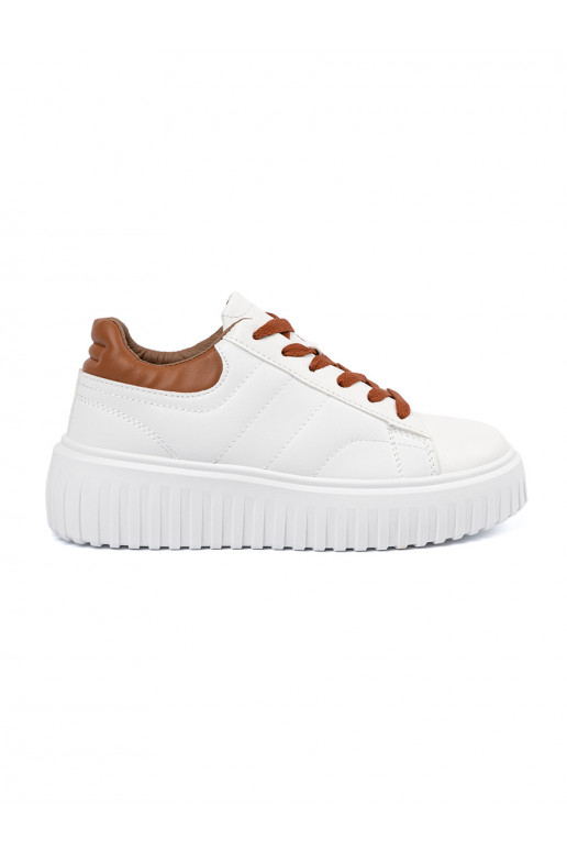 baltos spalvos  modelio batai rudasmi wstawkami