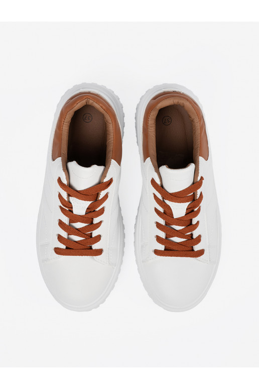 baltos spalvos  modelio batai rudasmi wstawkami