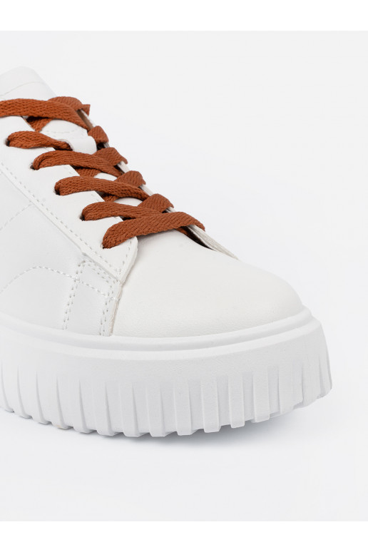 baltos spalvos  modelio batai rudasmi wstawkami