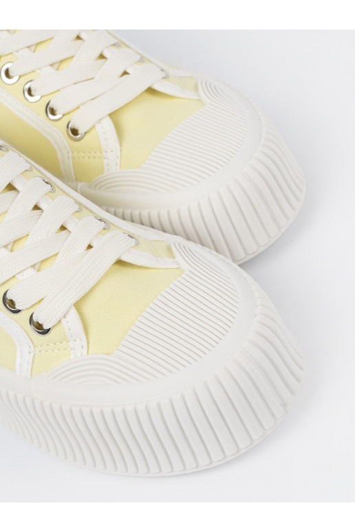 geltonos spalvos batai su raištukais su masyviu kulnu geltonos spalvos batai su raištukais su masyviu kulnu