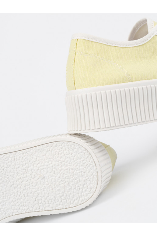 geltonos spalvos batai su raištukais su masyviu kulnu geltonos spalvos batai su raištukais su masyviu kulnu