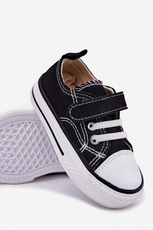 Juodos spalvos vaikiški laisvalaikio batai su lipukais, „Obidana"