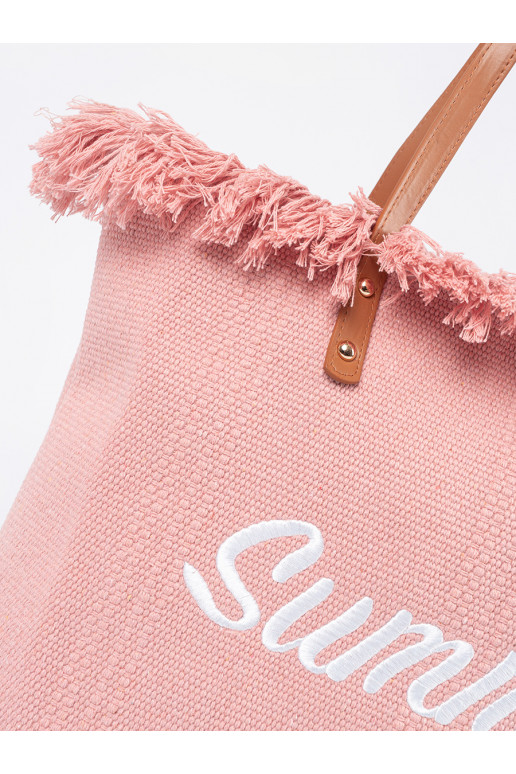 rožinė rankinė plażowa