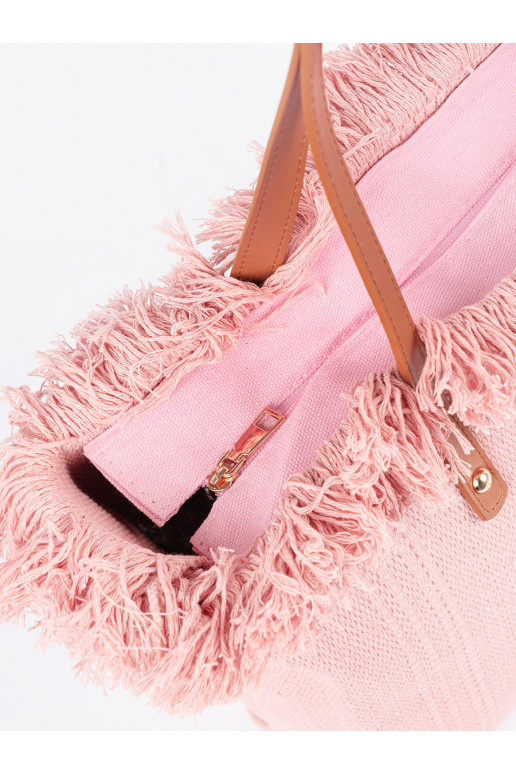 rožinė rankinė plażowa