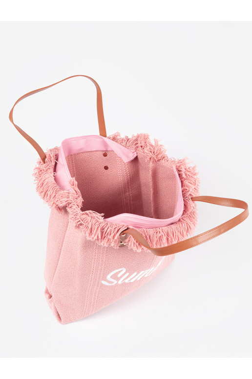 rožinė rankinė plażowa
