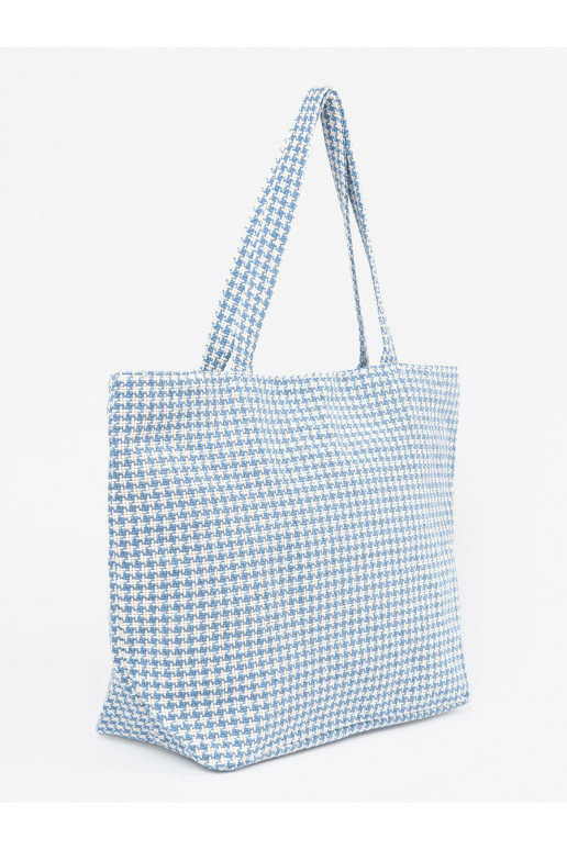 Rankinė/krepšys plażowa niebiesko-białą kratkę