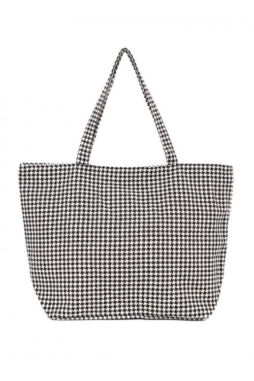 Rankinė/krepšys plażowa juodos-białą kratkę