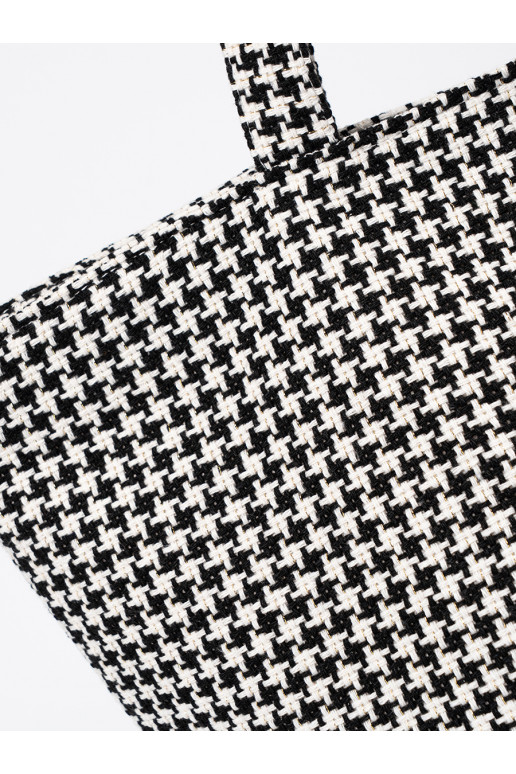 Rankinė/krepšys plażowa juodos-białą kratkę