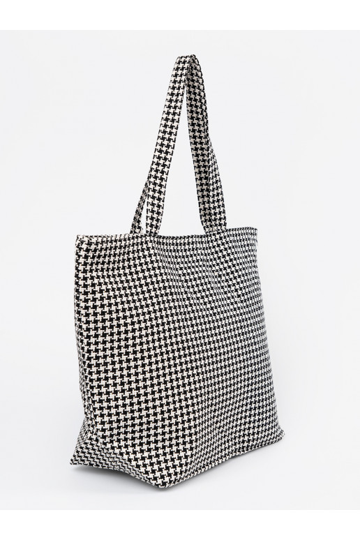 Rankinė/krepšys plażowa juodos-białą kratkę