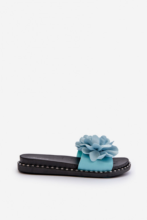 Moteriškos šlepetės Ozdobione su gėlių motyvaisami mėlynos spalvos Cellanen