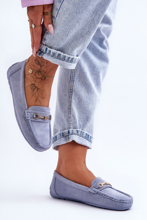  Klasikiniai zomšiniai mokasinai mėlynos spalvos Corinell