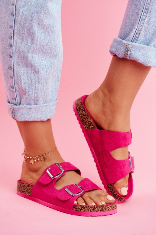  Šlepetės  su sagtimis rožinės spalvos Si Senor