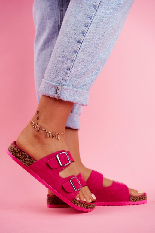  Šlepetės  su sagtimis rožinės spalvos Si Senor