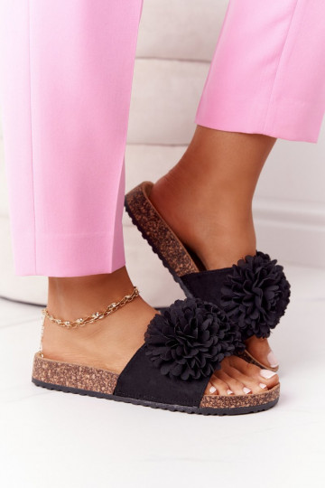Šlepetės  Juodos spalvos Flowerbomb