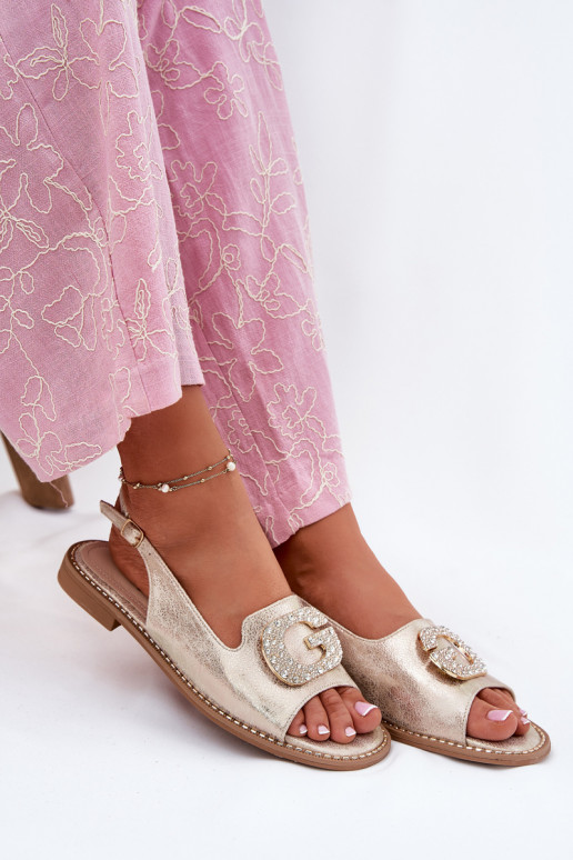 Moteriškos basutės  Detalem S.Barski KV51-081 aukso spalvos