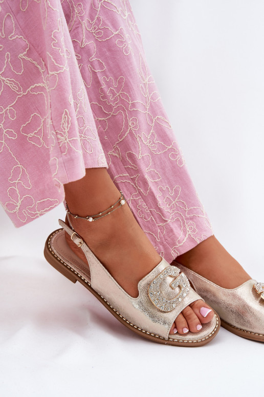 Moteriškos basutės  Detalem S.Barski KV51-081 aukso spalvos