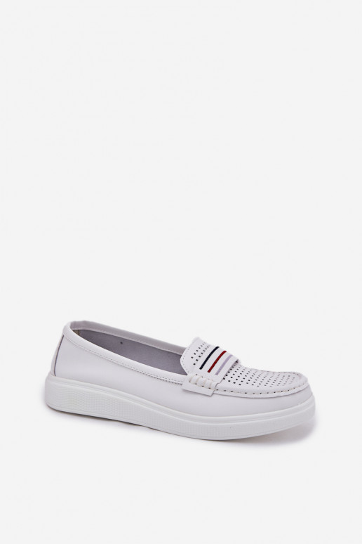   moteriški mokasinai baltos spalvos Dovema