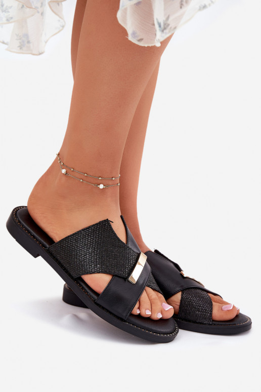 Lygiapadės basutės  Detalem Vinceza 17385 Juodos spalvos