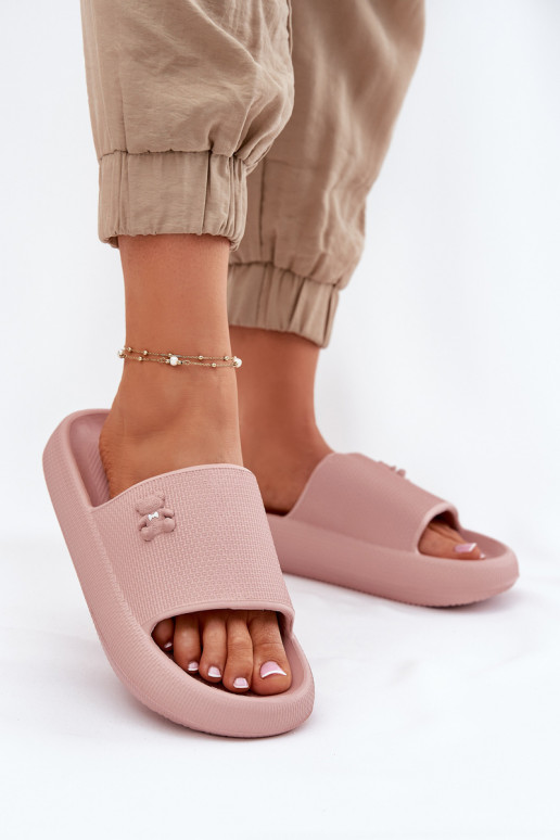  Moteriškos šlepetės su platforma  Vinceza 75210 rožinės spalvos