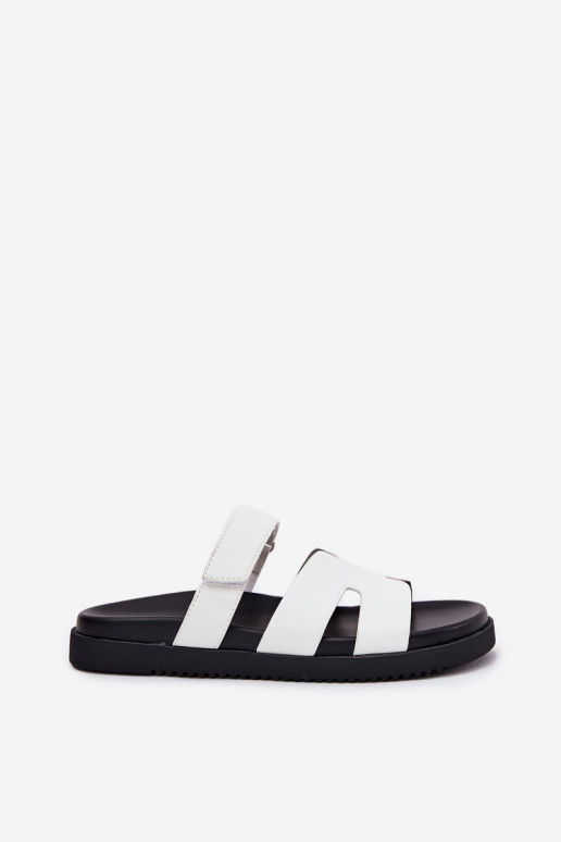 Moteriškos šlepetės Z su limpančiu užsegimuem Vinceza 17401 baltos spalvos