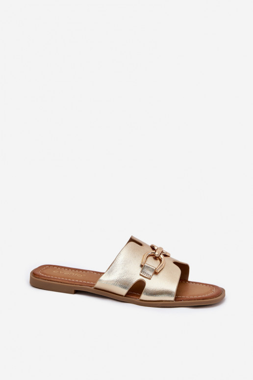 Šlepetės   Detalem aukso spalvos Amiresna