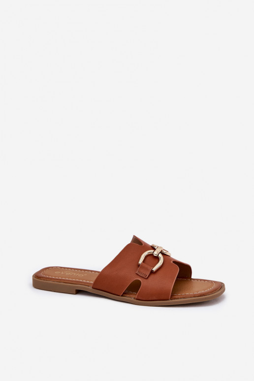 Šlepetės   Detalem rudos spalvos Amiresna