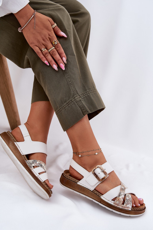 Moteriškos basutės su sagtimis Inblu GS000056 baltos spalvos