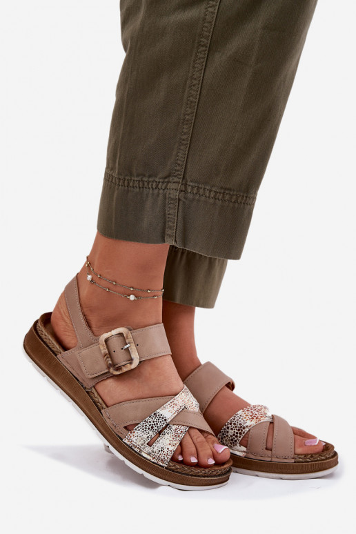 Moteriškos basutės su sagtimis Inblu GS000056 smėlio spalvos