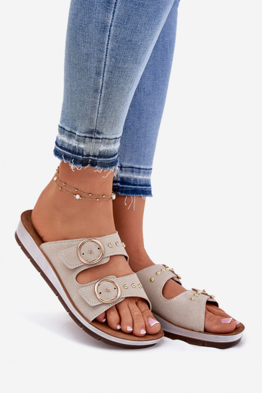 Patogios moteriškos šlepetės Inblu CP000054 smėlio spalvos