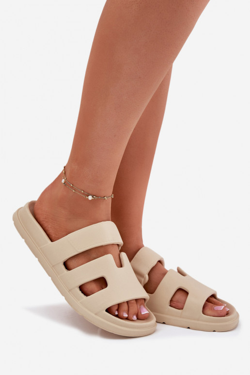  Moteriškos šlepetės smėlio spalvos Dimelle