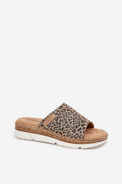 Moteriškos šlepetės  su leopardo kailio raštais Norozi