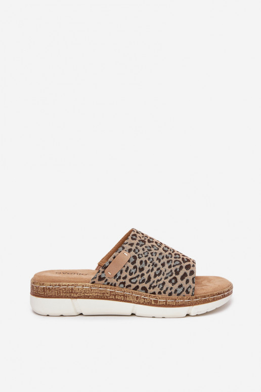 Moteriškos šlepetės  su leopardo kailio raštais Norozi