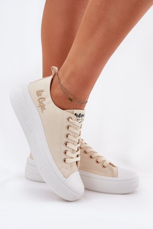 Laisvalaikio bateliai su platforma Lee Cooper LCW-24-44-2464L smėlio spalvos