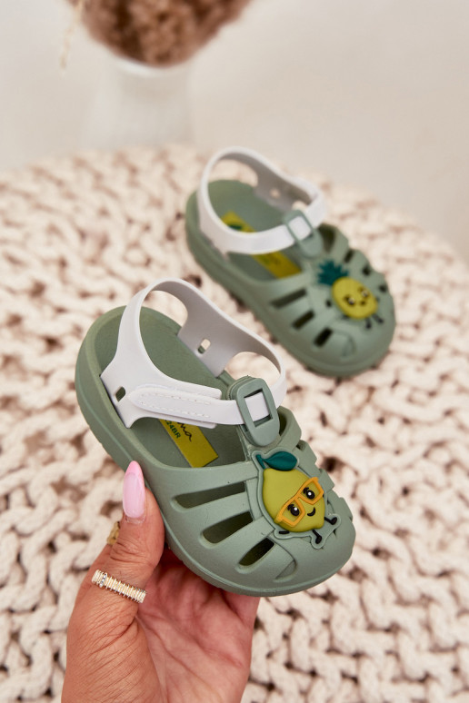 sandalai Vaikiški su lipniais užsegimais Owoce 83615 Ipanema Summer XIV Baby žalios spalvos sandalai Vaikiški su lipniais užsegimais Owoce 83615 Ipanema Summer XIV Baby žalios spalvos