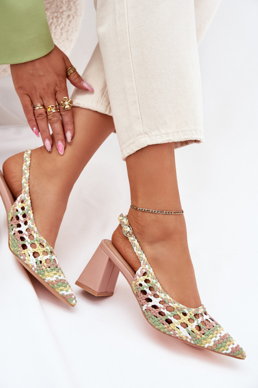 basutės  su kulniukais rožinės spalvos Ebina