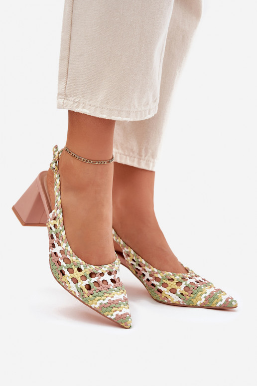 basutės  su kulniukais rožinės spalvos Ebina