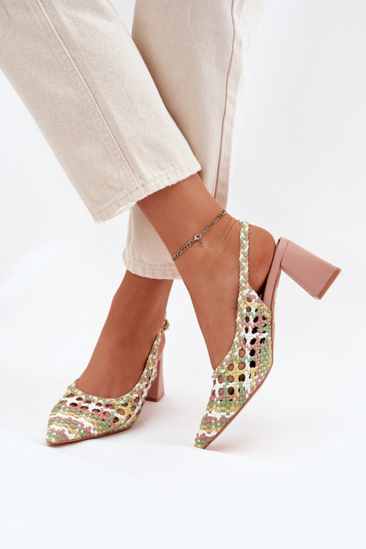 basutės  su kulniukais rožinės spalvos Ebina