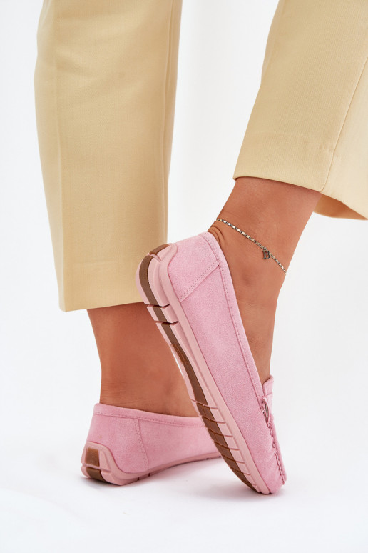 Elegantiški zomšiniai mokasinai Šviesaus rausvo atspalvio Lenvie