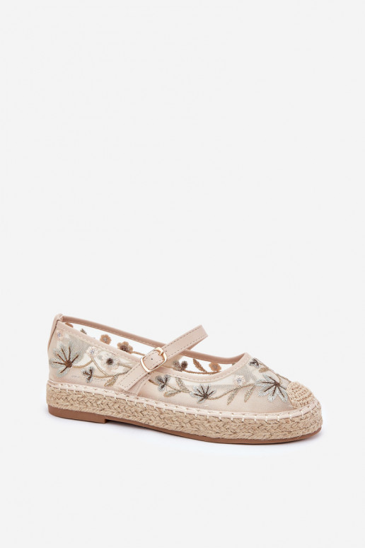 espadrilės Z Haftem su platforma smėlio spalvos Laxisa  espadrilės Z Haftem su platforma smėlio spalvos Laxisa
