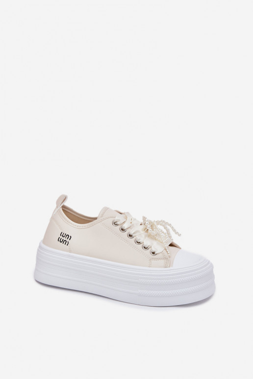 Laisvalaikio bateliai su platforma  m smėlio spalvos Tivora