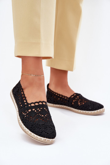espadrilės iš nėrinių  Juodos spalvos Adelira 2