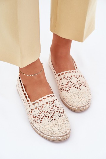 espadrilės iš nėrinių  smėlio spalvos Adelira