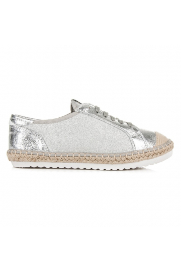Tekstilinės pilkų ir sidabro atspalvių espadrilės HSYFA11S 2