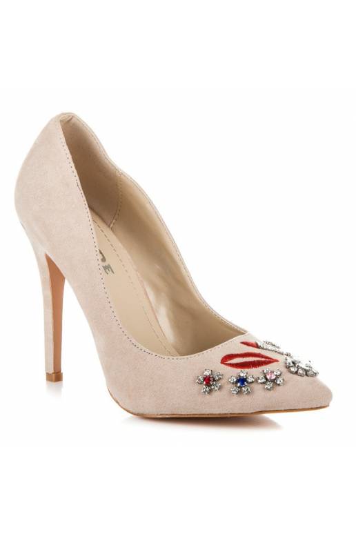 Zomšiniai smėlio spalvos bateliai su...