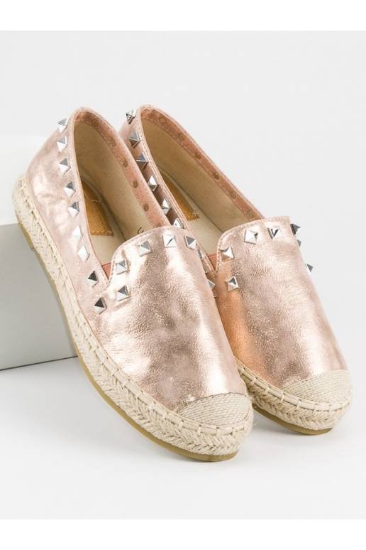 Rausvo aukso spalvos espadrilės su... Rausvo aukso spalvos espadrilės su...