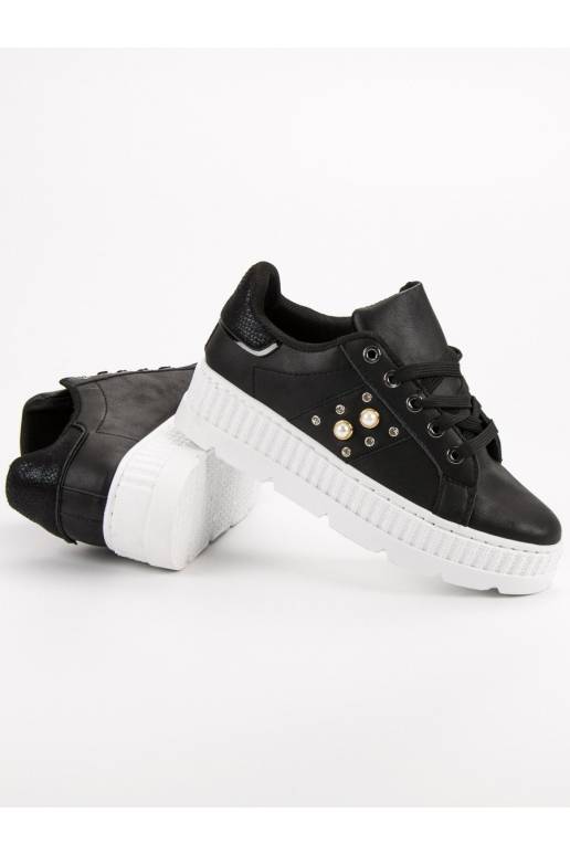 Juodos spalvos batai su platforma