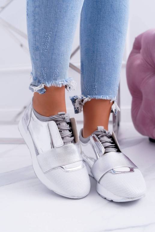 Lu Boo sidabro spalvos sportinio...