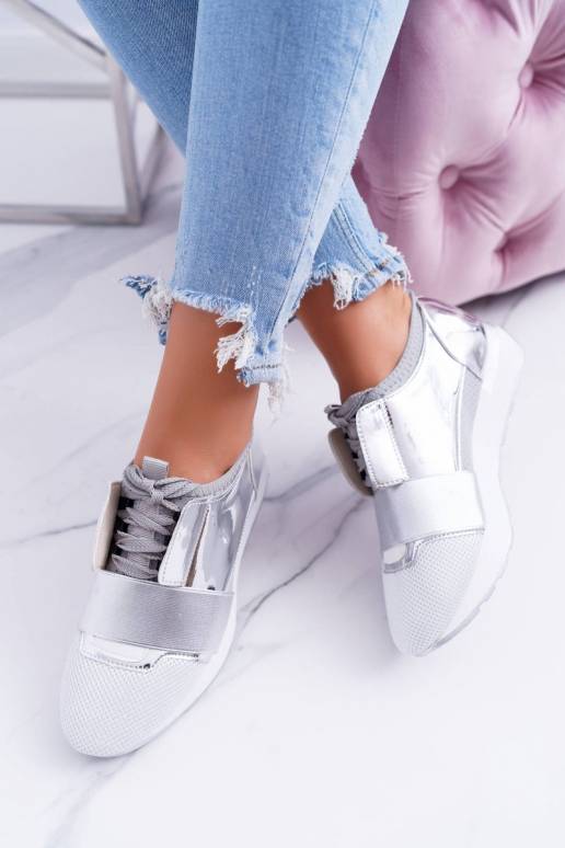 Lu Boo sidabro spalvos sportinio...