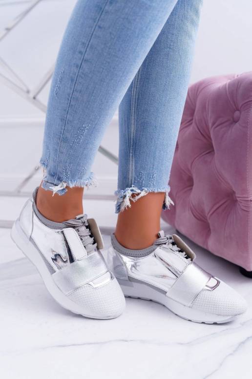 Lu Boo sidabro spalvos sportinio...